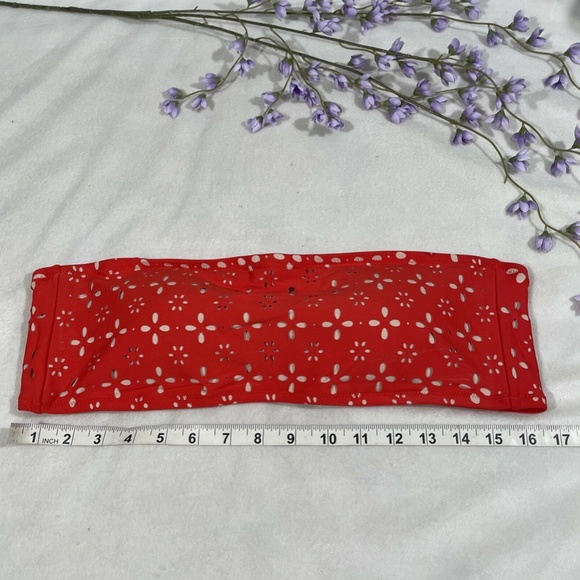 NEW $64 J.CREW Straight Bandeau‎ Bikini Top In Fiery Sunset Blush [SZ XL ] - Picture 4 of 12